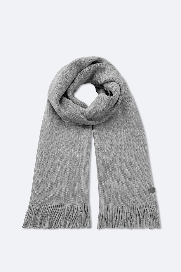 Men's Gray Basic Tasseled Shawl A52Y9401