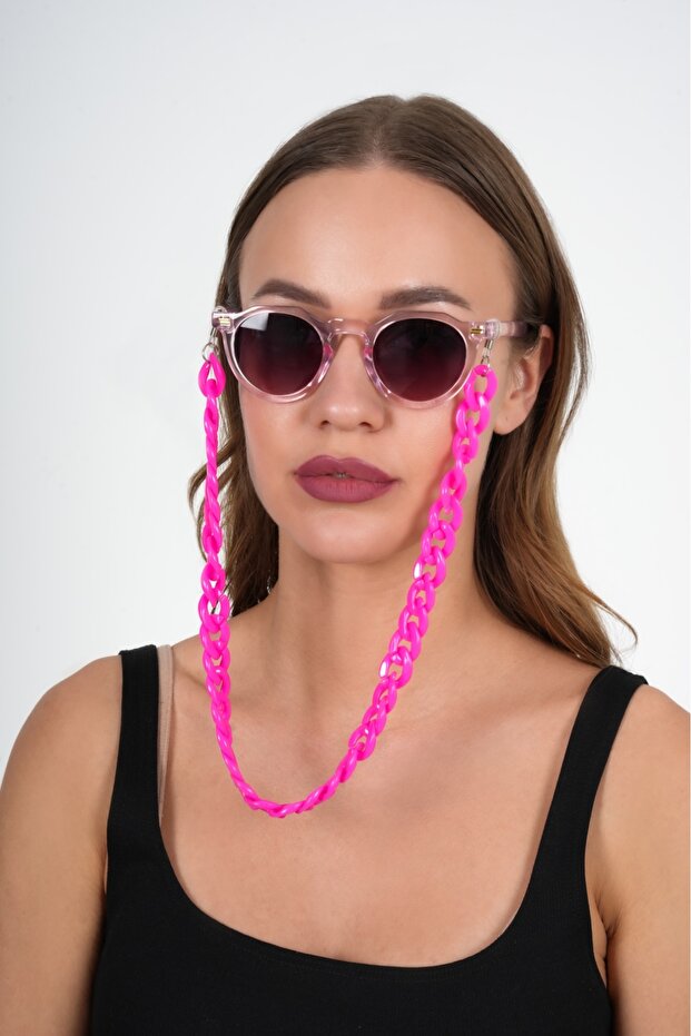Fuchsia Acrylic - Thick Design Glasses Chain