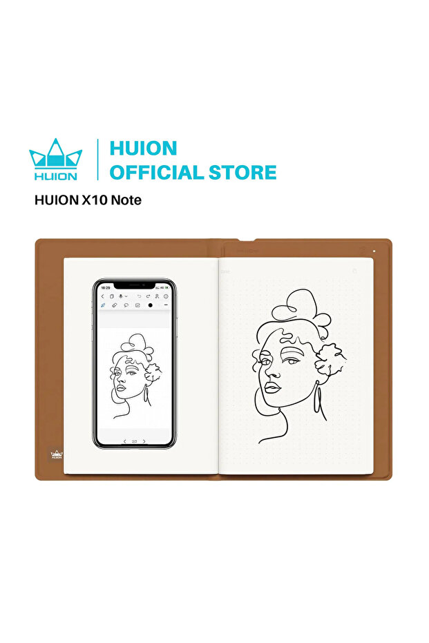 orange HUION Note 2-in-1 Digital Notebook Drawing Tablet With Battery-free Pen, Bluetooth Wireless P