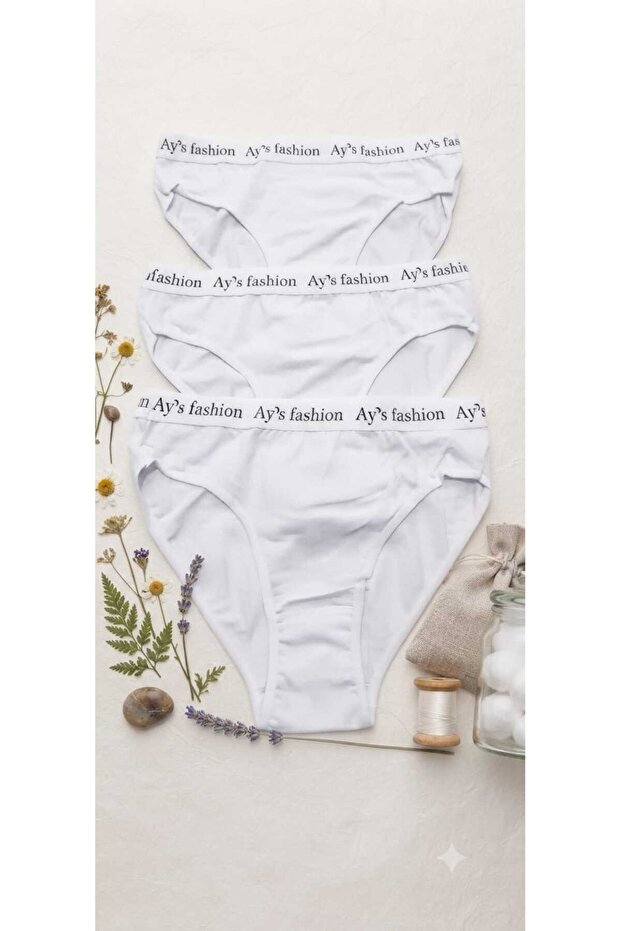 Pack of Cotton White Color 3-Piece Panties