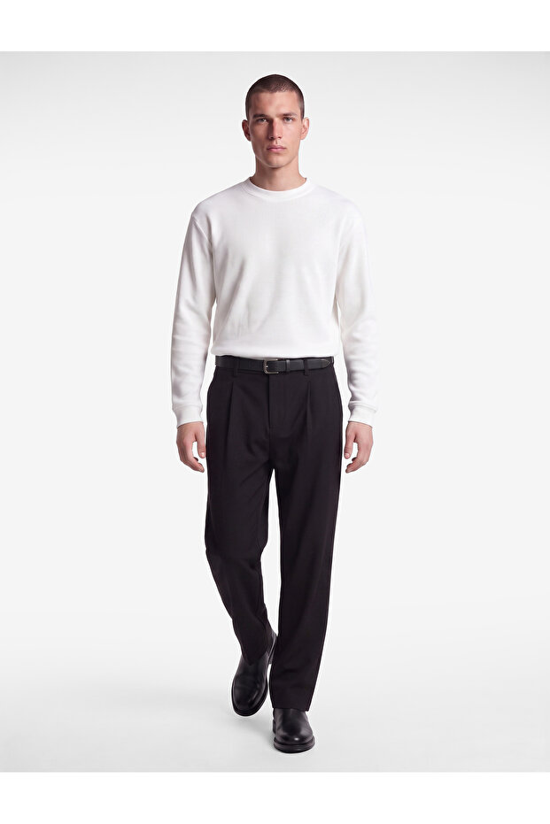 Regular Fit Pocketed Viscose Blended Pleated Fabric Trousers