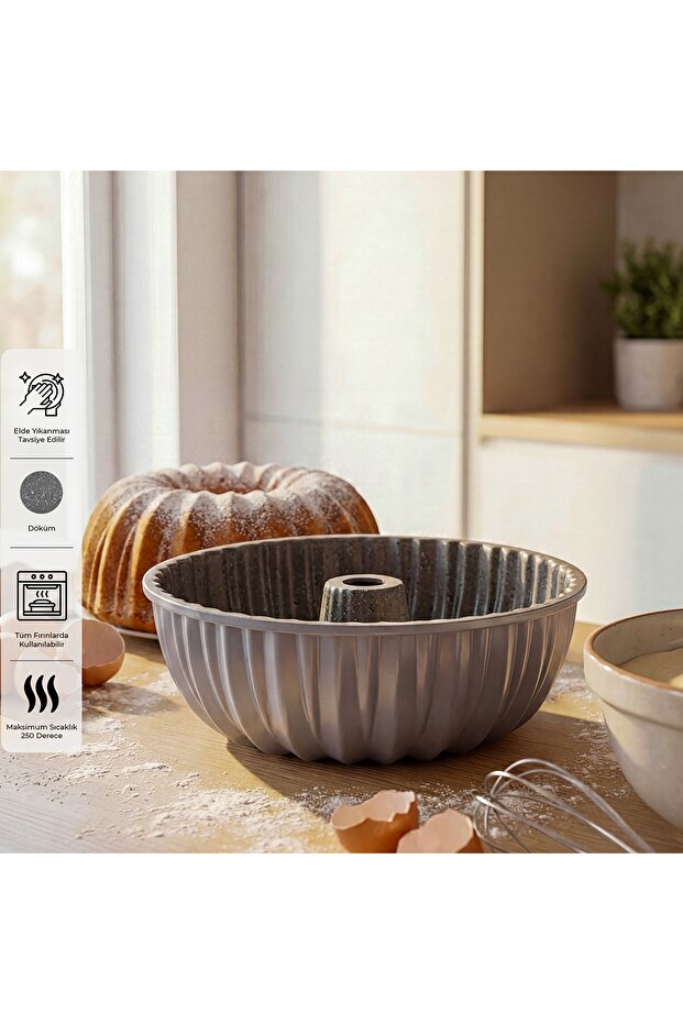 Stone Cast Cake Mold Gray 23 cm