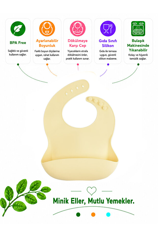 Children Silicone Bib (YELLOW COLOR)