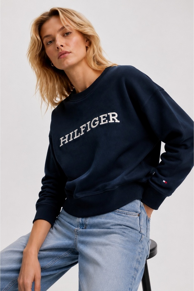 Hilfiger Monotip Embroidered Relaxed Fit Sweatshirt