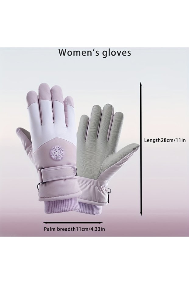 purple women Autumn Winter Women Gloves Touch Screen Windproof Warm Riding Snow Play Men and Women W