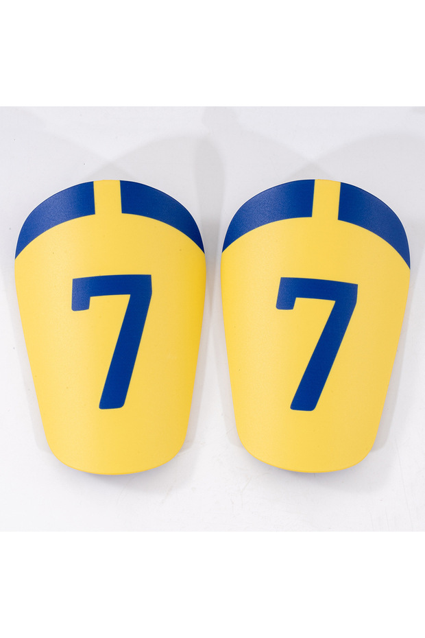 XS 2pcs yellow 7 2pcs Mini Football Shin Pad Non-slip Shock Absorbing Leg Protector Men Women Kids T