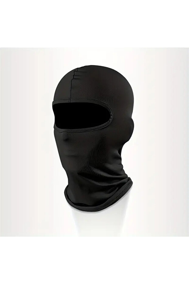 black Ice Silk Full Face Mask Anti UV Cycling Balaclava Face Mask Breathable Windproof Motorcycle He