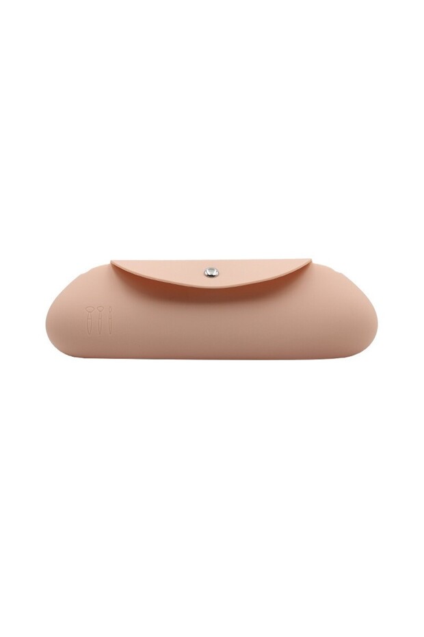 Pink Silicone Travel Makeup Brush Holder - Anti-fall Out, Portable and Sleek Organizer for Cosmetic