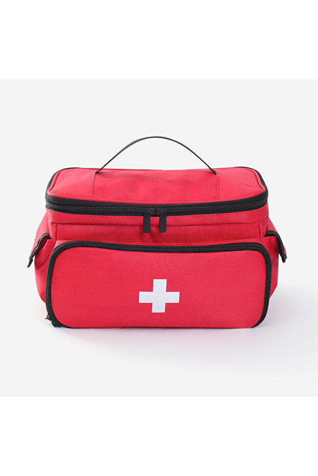 Red Portable Medical Organizer - Compact First Aid Kit Bag for Home, Car & Travel | Waterproof Medic