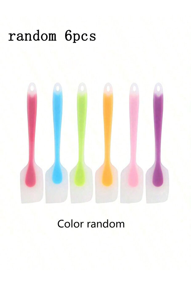random 6pcs 1/2/3/4/6pcs,Mini Silicone Spatula, High Temperature Resistant Cream Spatula, Mixing And
