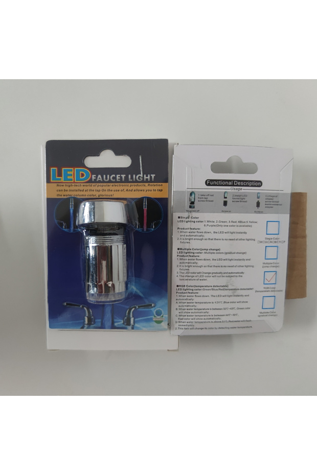 Temperature Sensing LED Temperature Sensitive Faucet Water Saving Kitchen Bathroom Sensor 7 Color Ch