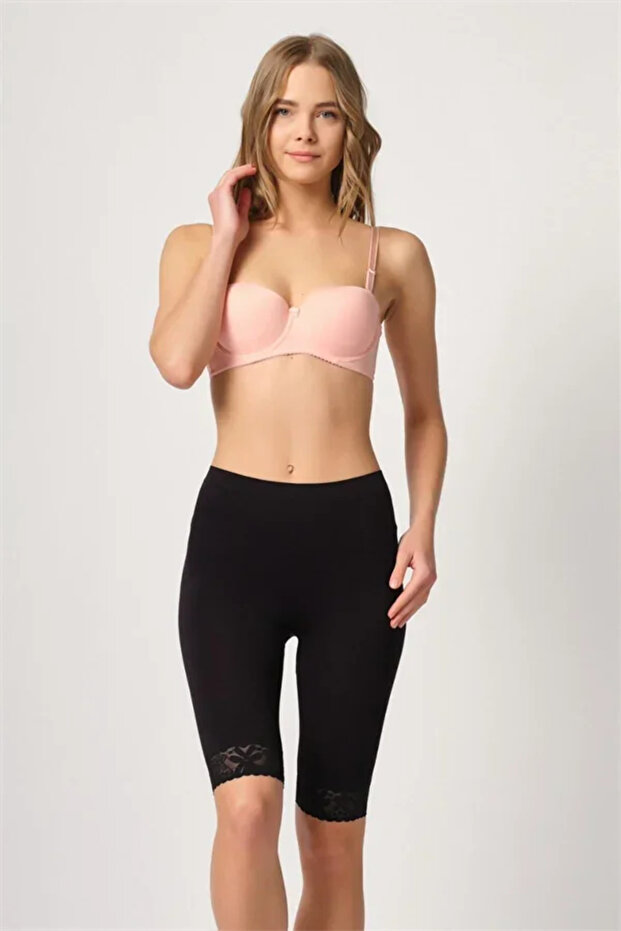 Black Mi 3004 Soft Long Leg Lace Boxer