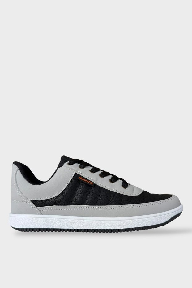 Men's Orthopedic Skin Comfortable Sports Shoes Gray - Black