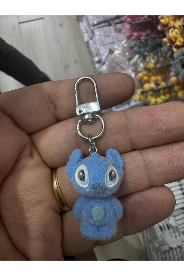 Stitch Plush Figure Charm Keychain Blue Bag Ornament Cute Gift Accessory