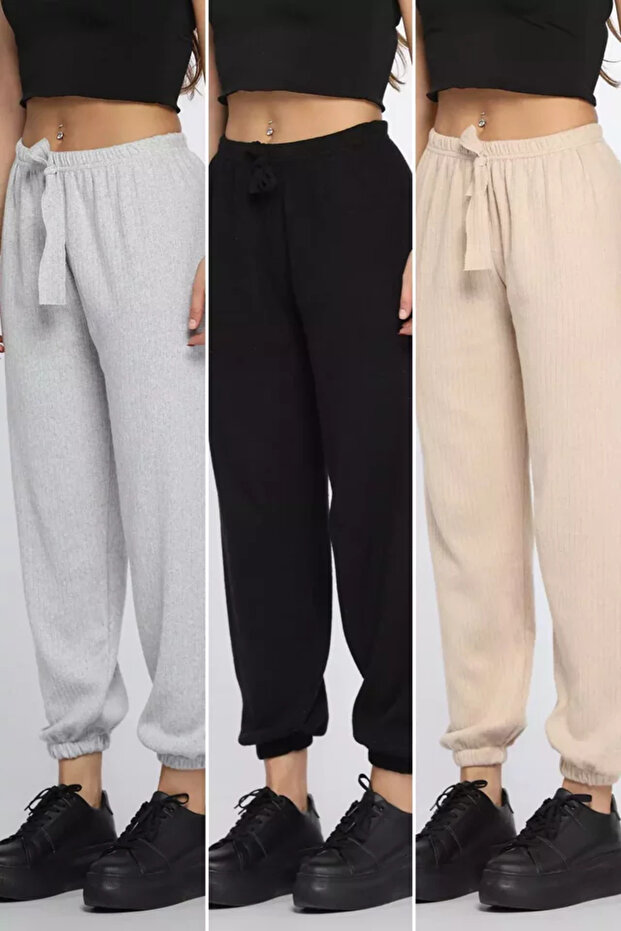 3-Piece Trousers with Elastic Cuffs