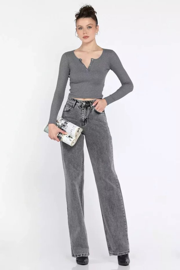 Women's Wide Leg High Waist Jean Denim Pants