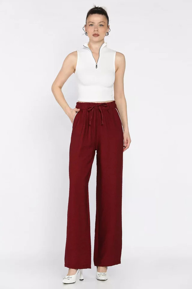 Women's High Waist Pocket Stone Palazzo Pants