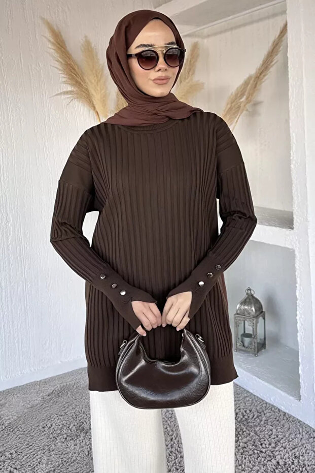Gülseli Crew Neck Hijab Knitwear Tunic