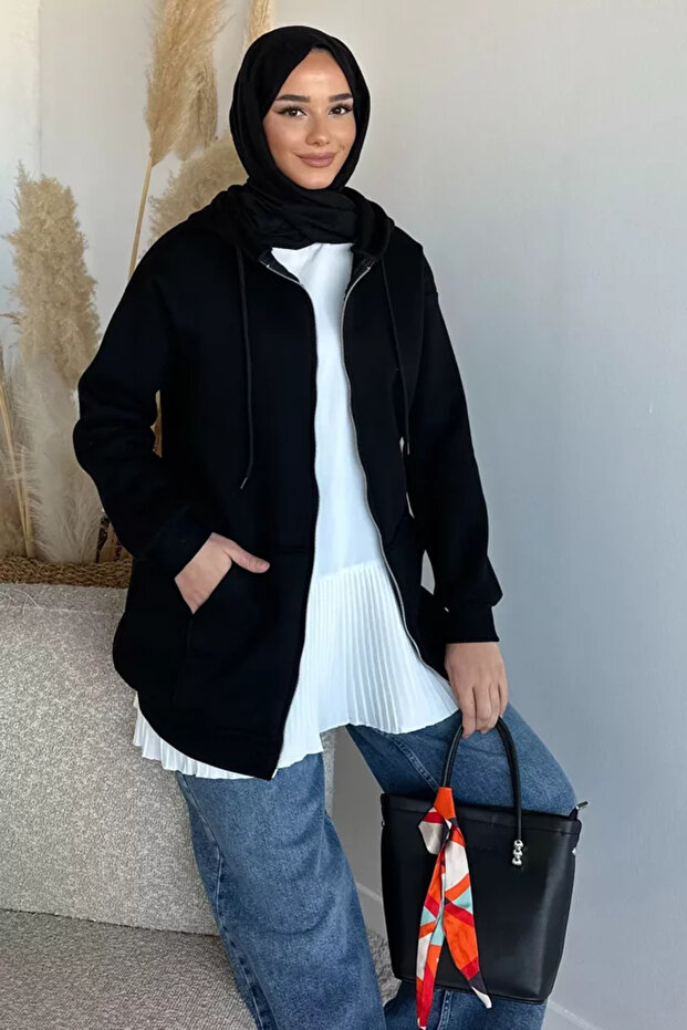 Hooded Shawl-Style Hijab Sweatshirt