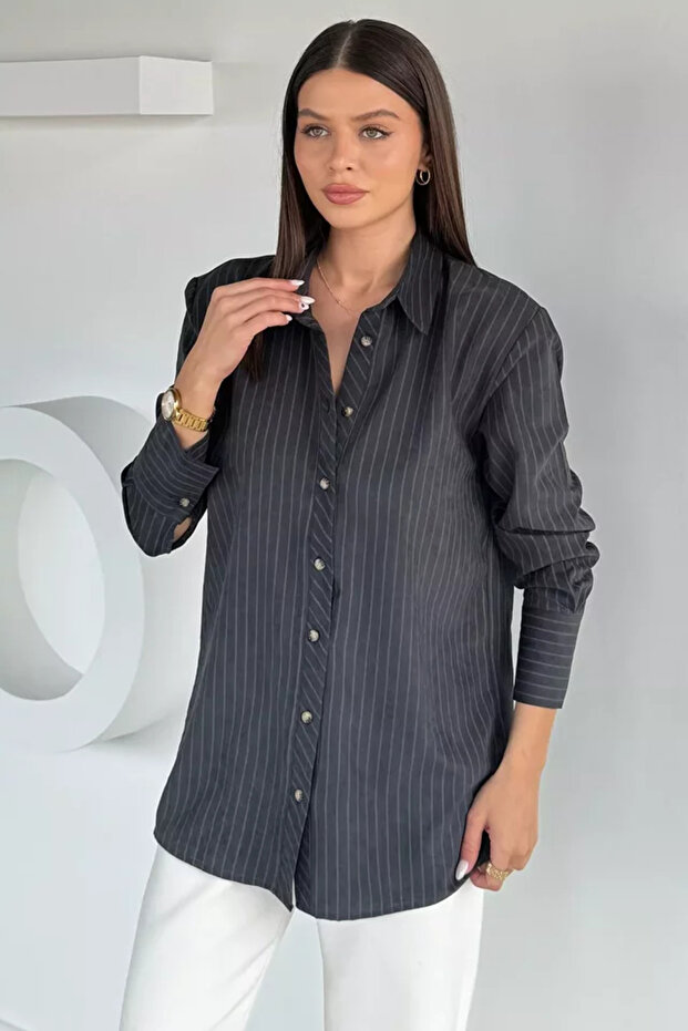 Gülseli Women's Striped Patterned Shirt