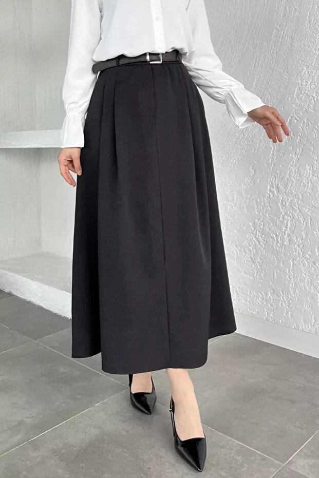 Waist Belted Pocketless Hijab Skirt
