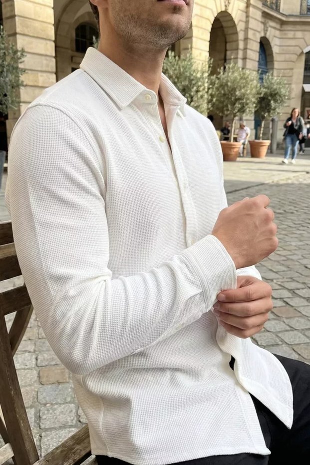 Men's Long Sleeve Pique Shirt