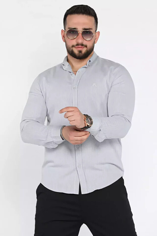 Men's Pocketless Long Sleeve Shirt