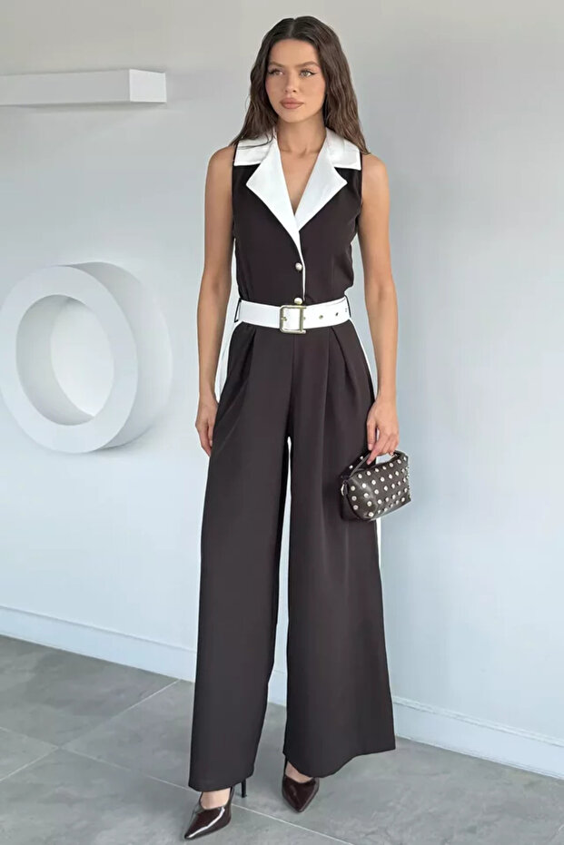 Striped Belted Jumpsuit