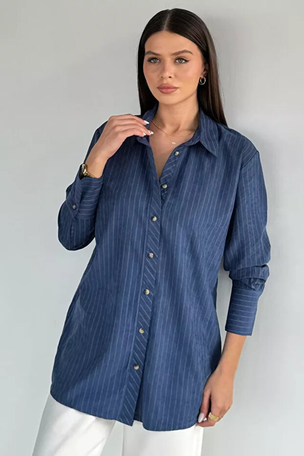 Gülseli Women's Striped Patterned Shirt