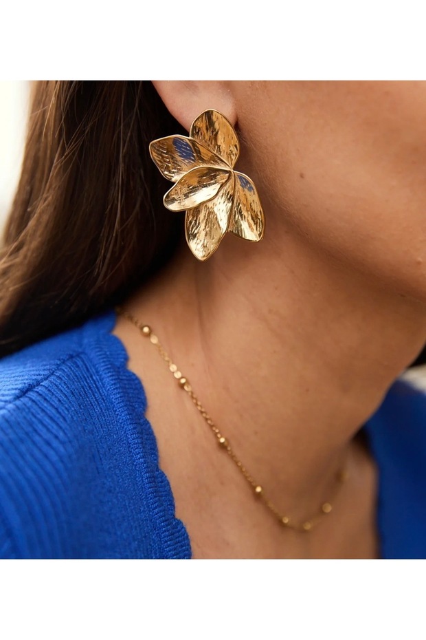 Large Leaf Shaped Women's Earrings