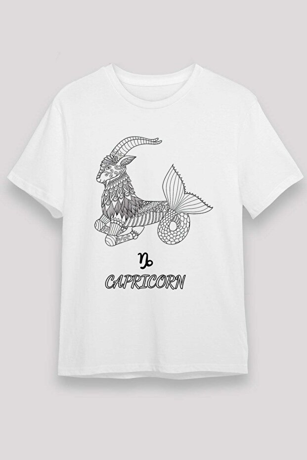 Capricorn Zodiac Sign Mandala Printed T-Shirt