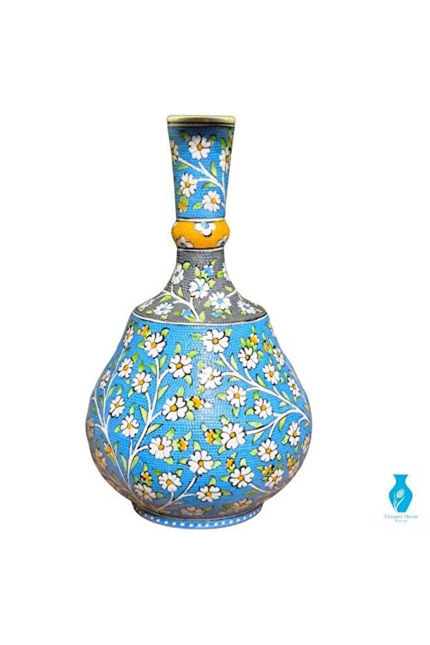 30 cm Handcrafted Decorative Vase with Detailed Floral Design