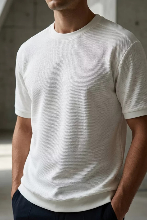 Men's Self Patterned T-Shirt