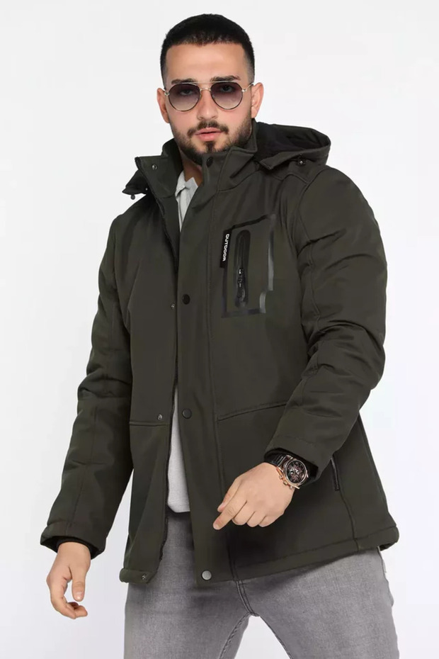 Men's Hooded Plush Softshell Coat