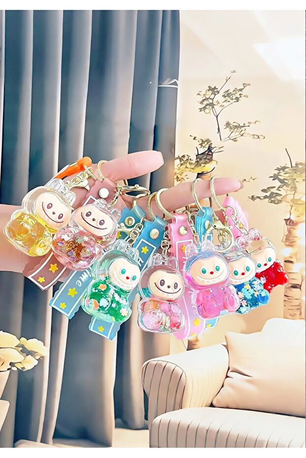 Watery Silicone Keychain Labubu | Cute Character Figure, Soft Texture, Bag Ornament, Decorative Accessory, Gift for Children & Loved Ones {1-Piece}