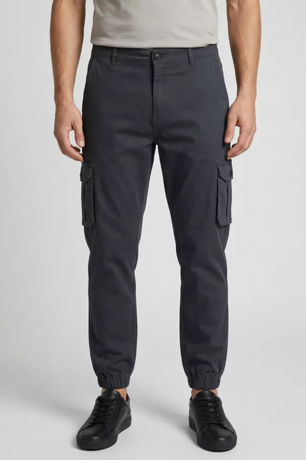 Men's Elastic Cuff Cargo Pocket Trousers