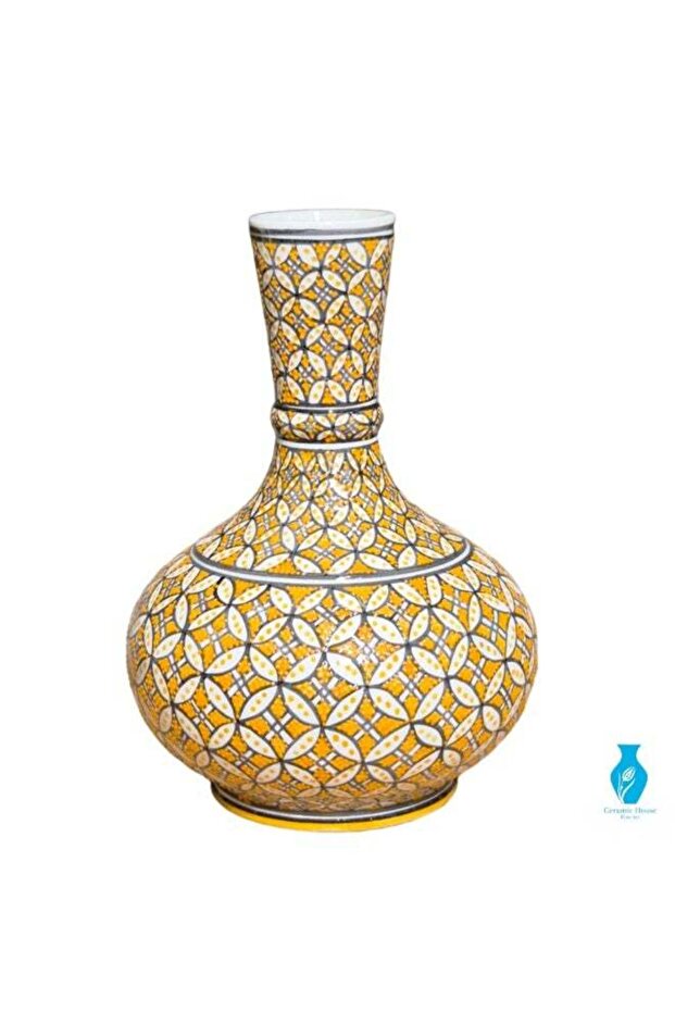 Handmade Turkish Ceramic Decorative Vase, 20 cm