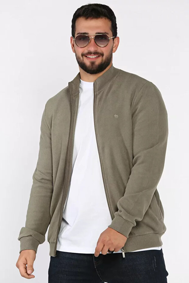 Selanik Fabric Zippered Men's Sweatshirt