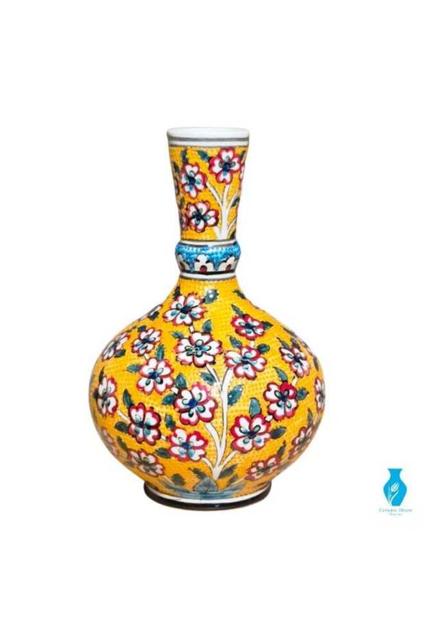 Handcrafted 15 cm Decorative Vase with Floral Pattern