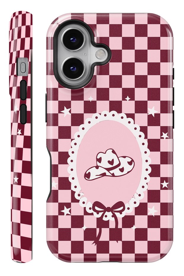 (Magsafe) iPhone 16 Pink Cowboy Double Layer Glossy Protect Phone Case