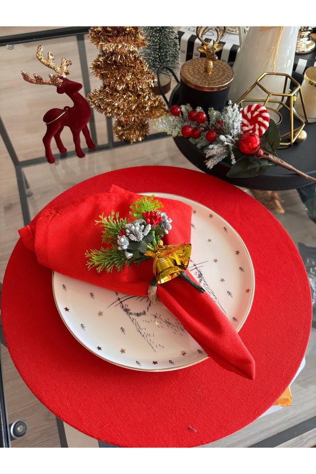 6Pcs Silver Puppy Flower Napkin Ring Napkin Holder Christmas Christmas Napkin Buckle