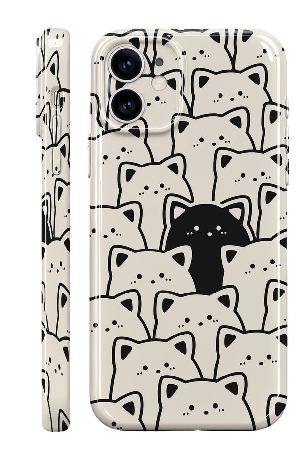 iPhone 11 Black Cat Protect Slim Glossy Full Covering Print Phone Case with Camera Protection