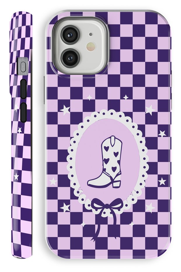 iPhone 11 Purple Cowboy Double Layer Full Covering Printing Glossy Protect Phone Case