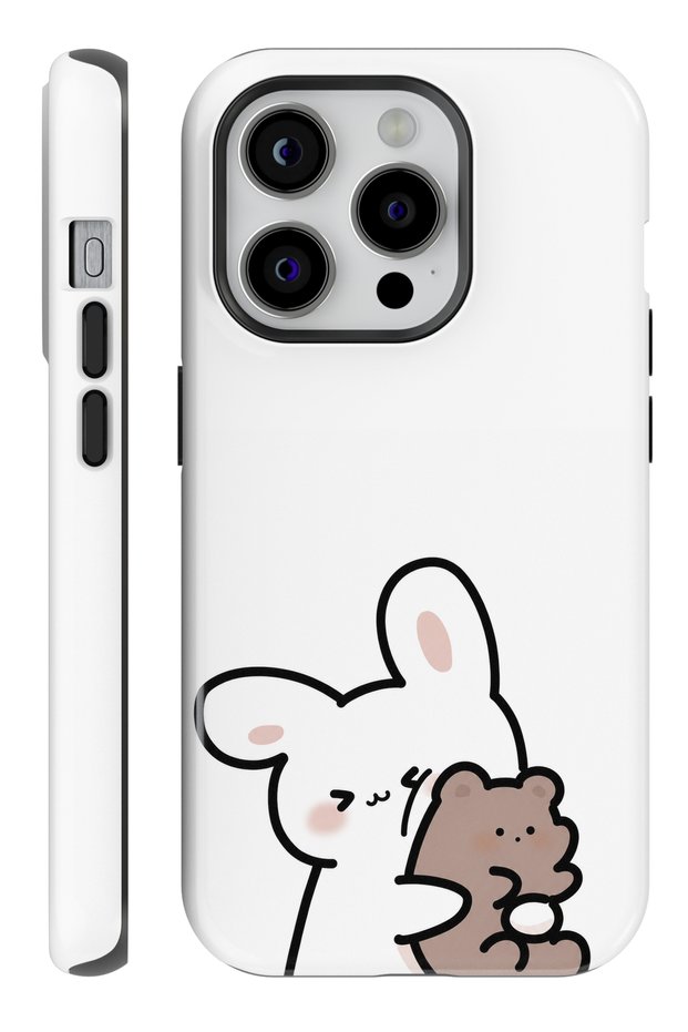 iPhone 13 Pro Max Rabbit Double Layer Full Covering Printing Glossy Protect Phone Case