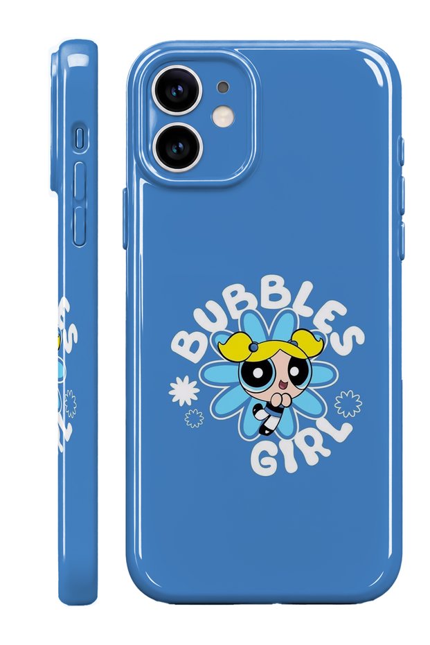 iPhone 12 Bubble Girl Protect Slim Glossy Full Covering Print Camera Protected Phone Case