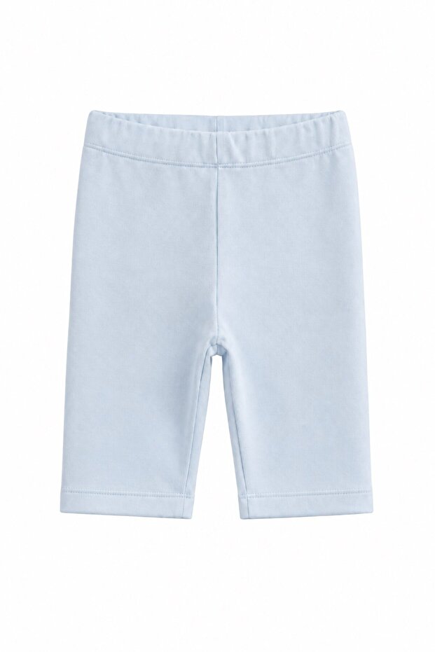 Girl's Short Combed Cotton Tights Blue