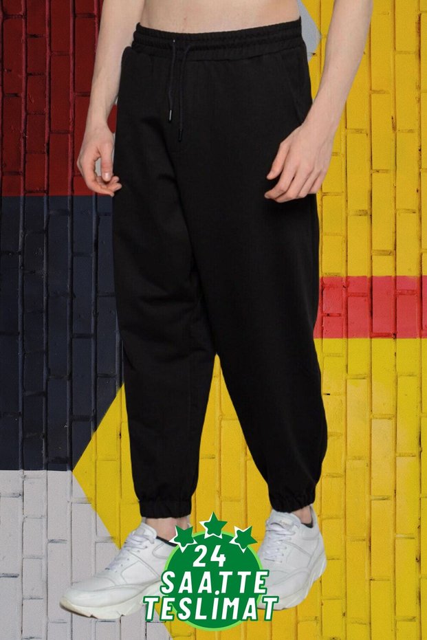 Shalwar Type Black Gray Wide Fit Oversize Black Tracksuit with Elastic Legs Plus Size Tracksuit