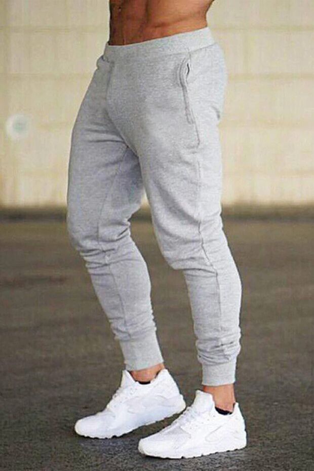 Men's Black Sweatpants with Elastic Legs