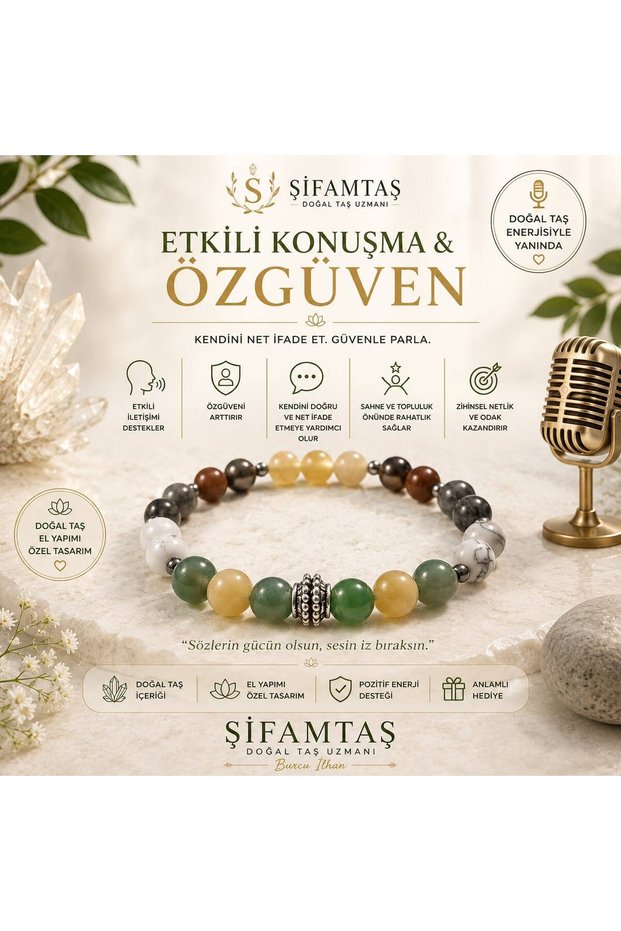 Effective Communication & Confidence Natural Stone Bracelet
