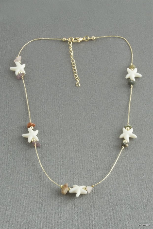 Concepta Starfish Cracked Natural Stone (01216) Necklace Brown